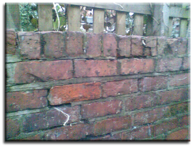 brick wall repair in Blyth and Whitley Bay area